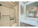 Clean bathroom with shower and vanity at 628 Cervina Dr, Venice, FL 34285