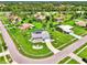 Bird's eye view of a house, highlighting its spacious lot and surroundings at 5076 Kingsley Rd, North Port, FL 34287