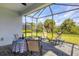 Relaxing screened patio with seating and dining area at 12760 Brookgreen St, Venice, FL 34293