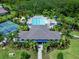 Aerial view of community pool, pickleball, and tennis at 18260 Vizcaya Ct, Venice, FL 34293