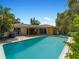 Large swimming pool, patio with seating, backyard view at 424 Baycrest Dr, Venice, FL 34285