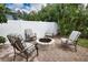 Cozy fire pit area with comfortable seating for enjoying evenings at 5280 E Sunnydale Cir, Sarasota, FL 34233