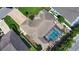 Bird's-eye view of the house, showcasing its layout and pool at 5280 E Sunnydale Cir, Sarasota, FL 34233