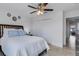 Bedroom with a double bed, closet, and view into another room at 19304 Bluff Dr, Venice, FL 34292