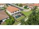 Aerial view of house, pool, and fenced backyard at 19304 Bluff Dr, Venice, FL 34292