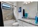 Clean bathroom, granite countertop, and updated fixtures at 19304 Bluff Dr, Venice, FL 34292