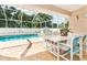 Inviting pool area with patio furniture and screened enclosure at 16093 Hillsborough Blvd, Port Charlotte, FL 33954