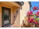 Modern front door with decorative glass at 10780 Tarflower Dr # 102, Venice, FL 34293