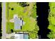 Aerial view of waterfront property with canal access at 9027 E River Rd, Venice, FL 34293