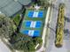 Aerial view of community pickleball courts at 126 Cipriani Way, North Venice, FL 34275