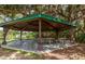 Community pavilion with picnic tables shaded by large oak trees at 4195 Fairway Pl, North Port, FL 34287