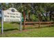 Welcome sign for Blue Ridge Park, with address at 4195 Fairway Pl, North Port, FL 34287