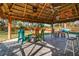 Relaxing tiki hut with seating, bar, and putting green at 2480 Alamander Ave, Englewood, FL 34223