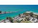 Aerial view of beach access with parking and canal at 4024 Casey Key Rd, Nokomis, FL 34275