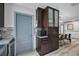 Updated kitchen with dark cabinets and ample storage space at 6738 Brentford Rd, Sarasota, FL 34241