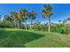 Expansive backyard with lush grass and palm trees near canal at 4646 Fallon Cir, Port Charlotte, FL 33948