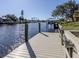 Spacious wooden dock offering scenic waterway views at 737 Shakett Creek Dr, Nokomis, FL 34275