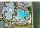 Aerial view of resort-style pool and clubhouse at 9888 Bright Water Dr, Englewood, FL 34223