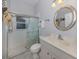 Small bathroom with shower, toilet and vanity at 4245 Via Del Villetti Dr, Venice, FL 34293