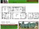Detailed floor plan of a two-bedroom, two-bath home with kitchen, dining, living, and den areas at 127 Nautical Dr, North Port, FL 34287