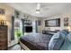 Guest bedroom with water views and built-in shelving at 472 Sharks Pt, North Port, FL 34287