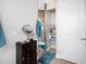 Bathroom with vanity, linen closet and walk-in shower at 3390 Dover Dr, Punta Gorda, FL 33983