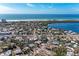 Aerial view highlighting a single-Gathering home's location in a coastal neighborhood at 335 Arthur Dr, Sarasota, FL 34236