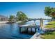 Private wooden dock providing convenient access to the water at 3911 Sunrise S Dr, St Petersburg, FL 33705