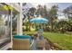 Inviting patio with comfortable seating and views of the lush landscape at 815 Montrose Dr # 103, Venice, FL 34293
