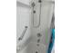 Bathroom shower with handheld shower head and grab bar at 782 Londra Dr, Venice, FL 34285