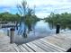 Wooden boat docks extending over calm water, offering convenient access for boating enthusiasts at 145 Jose Gaspar Dr # 145, Englewood, FL 34223