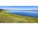 Peaceful lake view with grassy shoreline at 24176 Spartina Dr, Venice, FL 34293