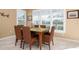 Breakfast nook with wicker chairs and a wooden table, overlooking a golf course at 1767 San Silvestro Dr, Venice, FL 34285