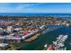 Aerial view of waterfront property showing building location and marina at 250 Santa Maria St # 219, Venice, FL 34285