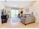 Relaxing living room with sliding doors to screened patio at 4334 Lenox Blvd, Venice, FL 34293