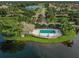 Aerial view of community pool and cabana at 500 San Lino Cir # 521, Venice, FL 34292