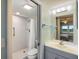 Clean bathroom with shower, toilet and vanity at 950 Tarpon Center Dr # 202, Venice, FL 34285