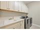 Spacious laundry room with ample storage and stainless-steel appliances at 11897 Hunters Creek Rd, Venice, FL 34293