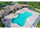 Aerial view of community pool and lounge area at 19348 Yellowtail Ct, Venice, FL 34292