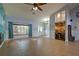 Living room with tile floors and built-in features at 23102 Madelyn Ave, Port Charlotte, FL 33954