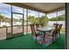 Relaxing screened patio with table and chairs, overlooking backyard at 23102 Madelyn Ave, Port Charlotte, FL 33954