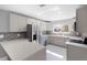 Modern kitchen with stainless steel appliances and light gray cabinets at 5744 Kenwood Dr, North Port, FL 34287