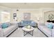 Spacious living room featuring comfortable sofas, a marble coffee table, and stylish accents at 20100 Ragazza Cir # 101, Venice, FL 34293
