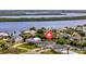 Aerial view highlighting a waterfront home's location and access to a canal at 3436 Santa Clara Dr, Punta Gorda, FL 33983