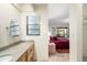 Bathroom with granite countertop and large vanity at 3667 Yellow Pine Ct # 149, Sarasota, FL 34238