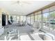 Sunroom with water views and comfortable seating at 4 Windsor Dr, Englewood, FL 34223