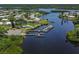 High-angle shot of the community's docks and homes along the canal at 43 Castaway Ct, North Port, FL 34287