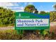 Shamrock Park and Nature Center sign in Sarasota County at 287 Cassano Dr, Nokomis, FL 34275