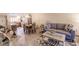 Combined dining and living room with kitchen views, featuring a sofa and dining table at 2260 Stickney Point Rd # 303, Sarasota, FL 34231