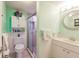 Clean bathroom with a shower/tub combo and updated vanity at 2240 Stickney Point Rd # 213, Sarasota, FL 34231